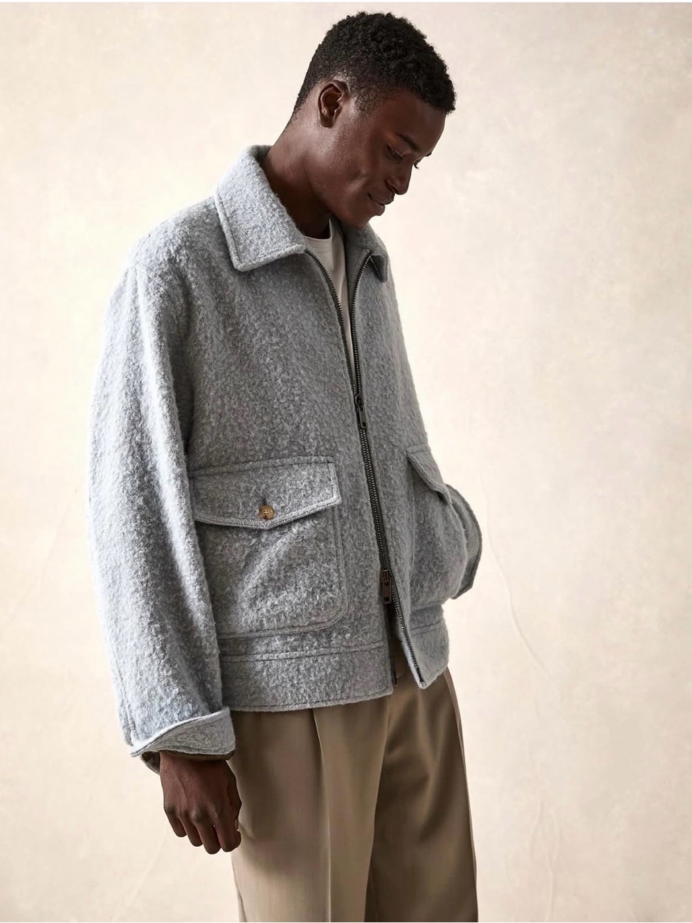 NWT $1298 Todd Snyder Italian Alpaca Casentino Driving Jacket XL Light Blue